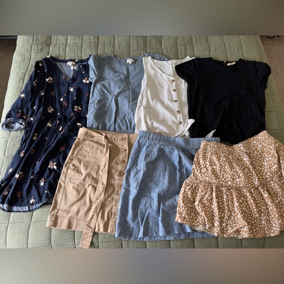 LOFT Dresses & Skirts - Loft Women's Size Small Mixed Summer Tops and Skirts Set - Neutral & Blue Prints